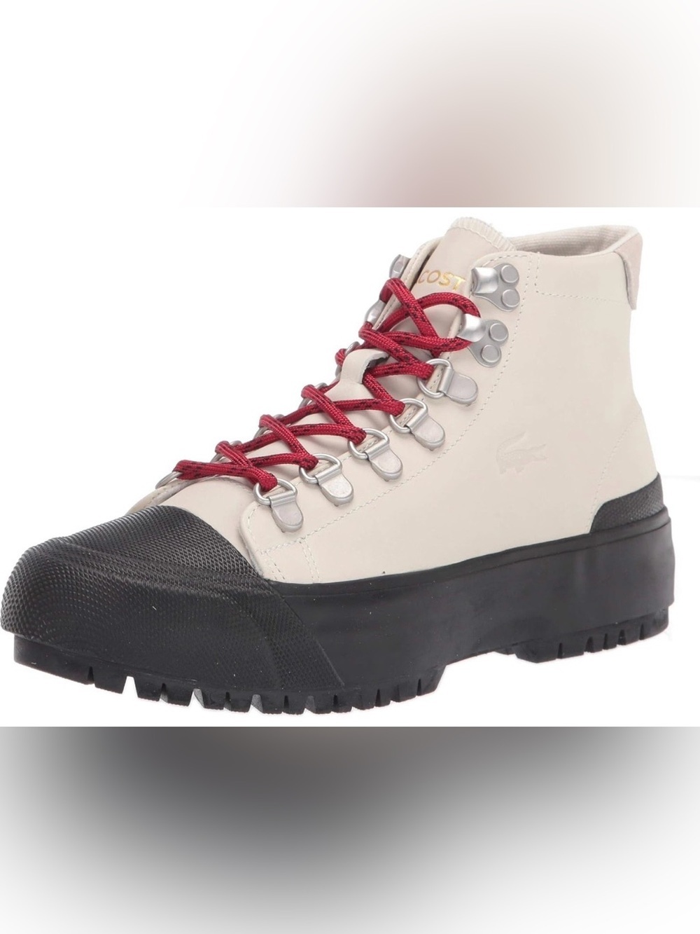 Lacoste Gripshot Cream leather High-Top Boots Black Sole Lacoste size 39,8